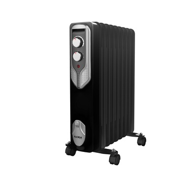 Calorifer electric Floria ZLN-3659, 2000 W, 9 elementi, 3 trepte de putere, Termostat reglabil, Protectie supra-incalzire, Indicator luminos, Negru Calorifer electric Floria ZLN-3659, 2000 W, 9 elementi, 3 trepte de putere, Termostat reglabil, Protectie supra-incalzire, Indicator luminos, Negru