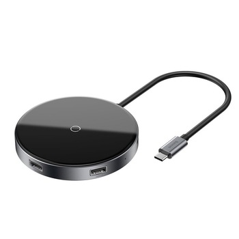Hub Baseus, multifunctional si incarcare wireless cu 5 porturi USB (1x USB 3.0, 3x USB 2.0, 1x USB-C PD) Hub Baseus, multifunctional si incarcare wireless cu 5 porturi USB (1x USB 3.0, 3x USB 2.0, 1x USB-C PD)