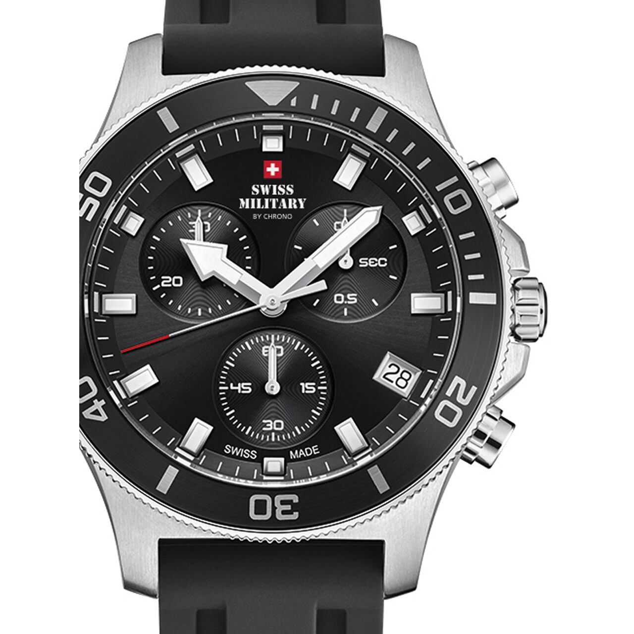 Ceas barbatesc Swiss Military SM34067.07 Cronograf, 42mm, 10ATM, Argintiu