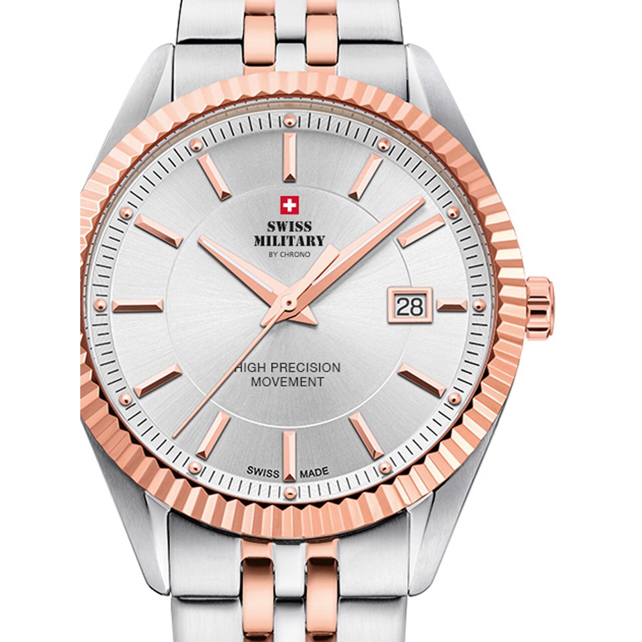Ceas unisex Swiss Military SM34065.07, 40mm, 5ATM, Argintiu
