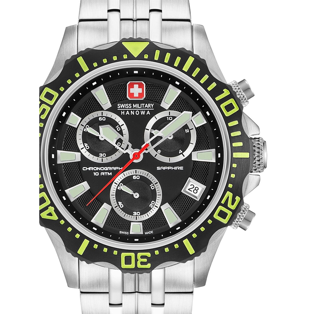 Ceas barbatesc Swiss Military Hanowa 06-5305.04.007.06 Patrol Chrono 45mm, 10ATM, Argintiu