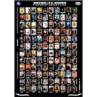 Poster razuibil, Top 100 Filme de vazut intr-o viata, 61x43 cm, accesorii