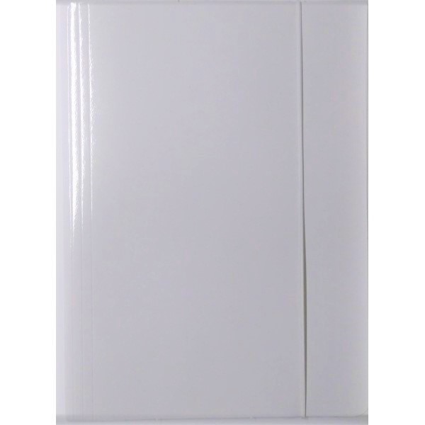 Mapa cu Elastic din Carton Plasifiat, 10 Buc/Set, Alb, Mapa pentru Documente