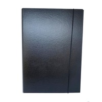 Mapa din Carton cu Elastic, 230x315x20 mm, Max. 200 Coli, Negru, Mapa pentru Documente, Mapa pentru Organizat, Mapa pentru Depozitare
