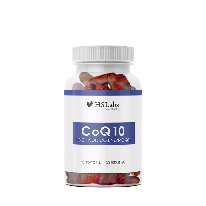 Хранителна добавка, Ко-ензим Q10, CLA, CoQ10 - UBIQUINONE - 100 mg , HS LABS, 30 дражета