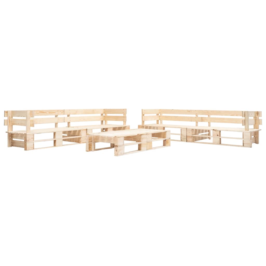 Set mobilier gradina 6 piese, vidaXL, Paleti, 220 x 66 x 55 cm, Maro
