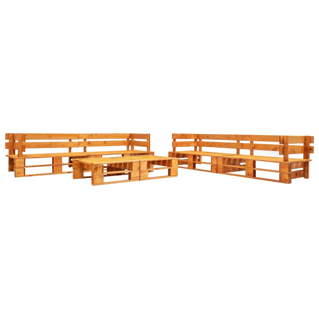 Set mobilier gradina 6 piese, vidaXL, Paleti, 220 x 66 x 55 cm, Maro inchis