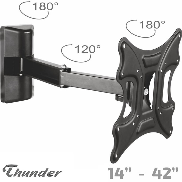 Въртяща стойка за Телевизор 14-42" инча THUNDER L312N, с 2 подвижни рамена, VESA 200, до 30кг
