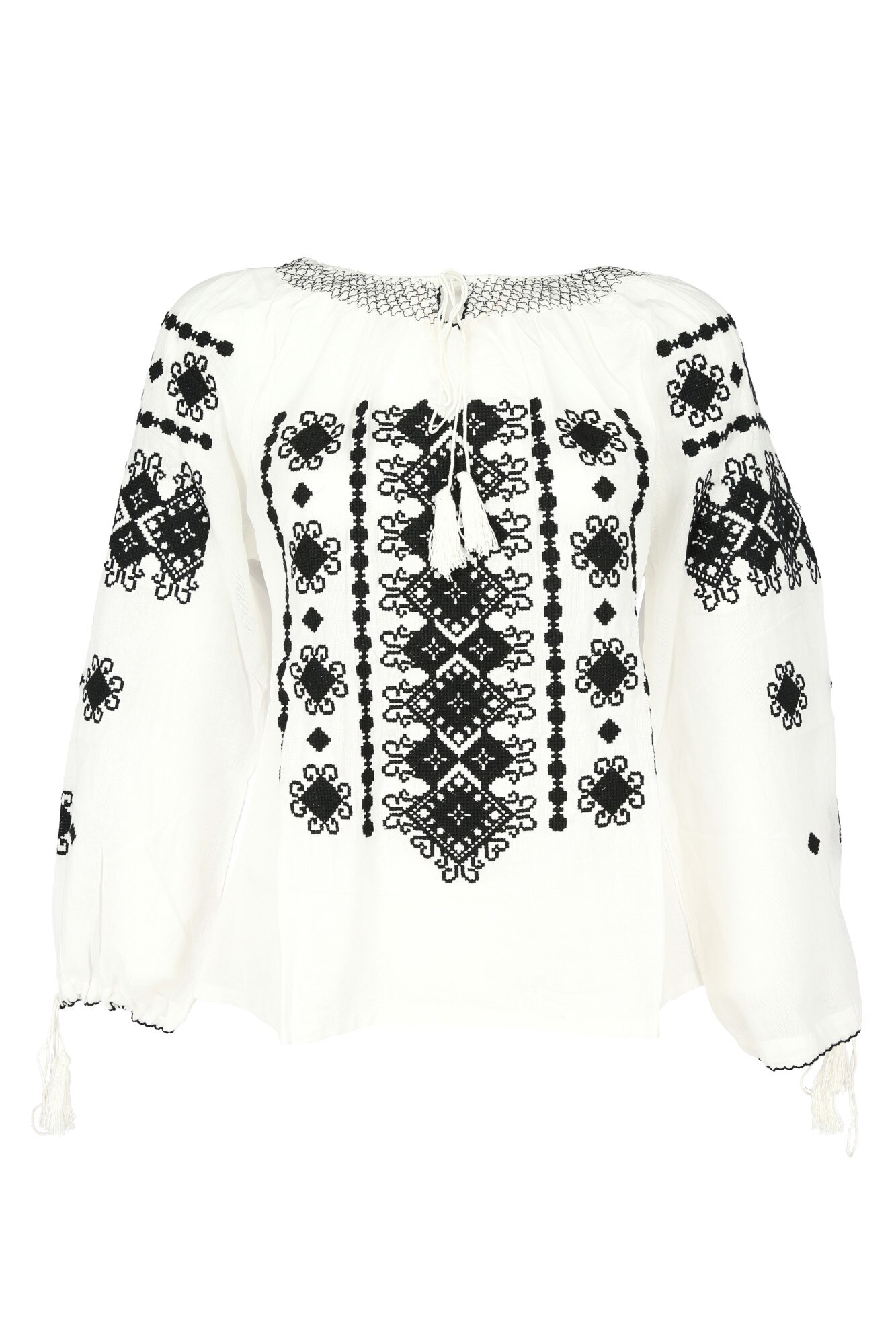 Bluza tip ie traditionala Dacali, dama, R114, Alb