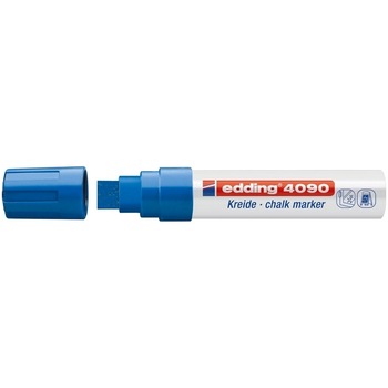 Marker Edding 4090 cu creta lichida varf 4-15mm albastru Marker Edding 4090 cu creta lichida varf 4-15mm albastru