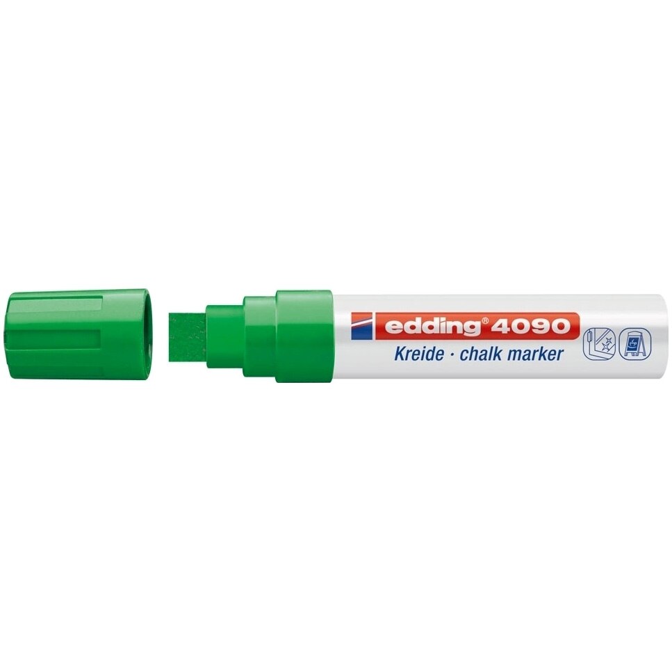Marker Edding 4090 cu creta lichida varf 4-15mm verde
