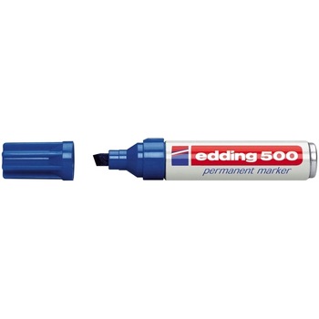 Marker Edding 500 permanent varf retezat 2-7mm albastru Marker Edding 500 permanent varf retezat 2-7mm albastru