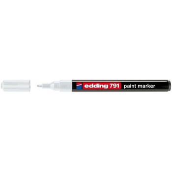 Marker Edding 791 cu vopsea corp plastic varf 1-2mm alb Marker Edding 791 cu vopsea corp plastic varf 1-2mm alb