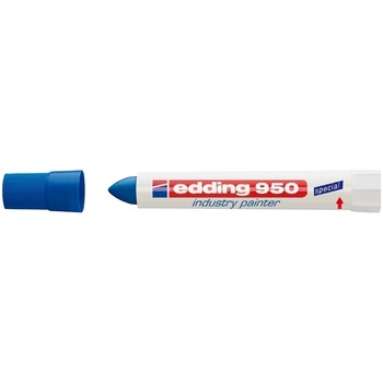 Marker Edding 950 permanent varf tip ceara 10mm albastru Marker Edding 950 permanent varf tip ceara 10mm albastru