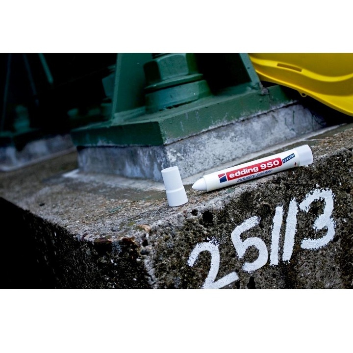 Marker Edding 950 permanent varf tip ceara 10mm alb