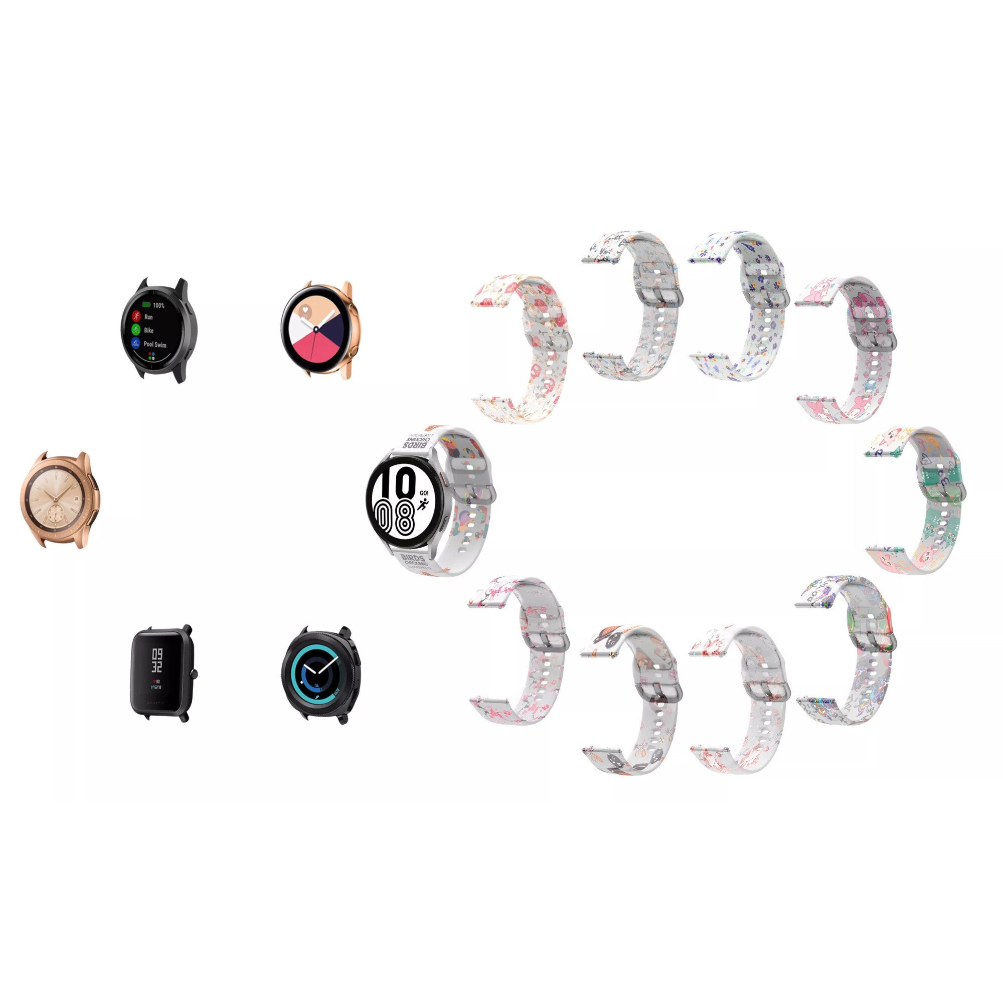 Силиконова каишка Smart Pulse 20 мм Универсална За Samsung Galaxy Watch