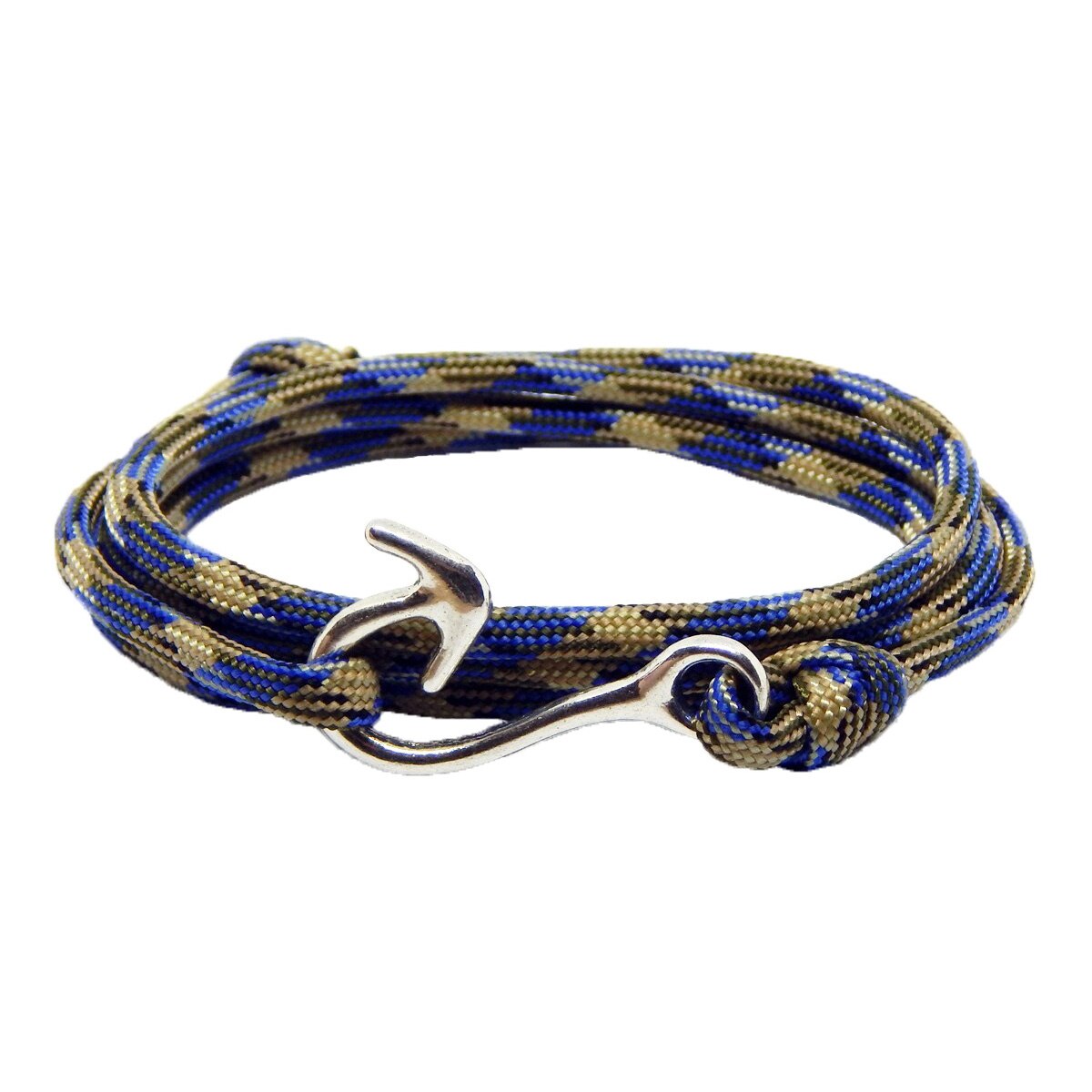 Bratara reglabila din snur paracord camo blue