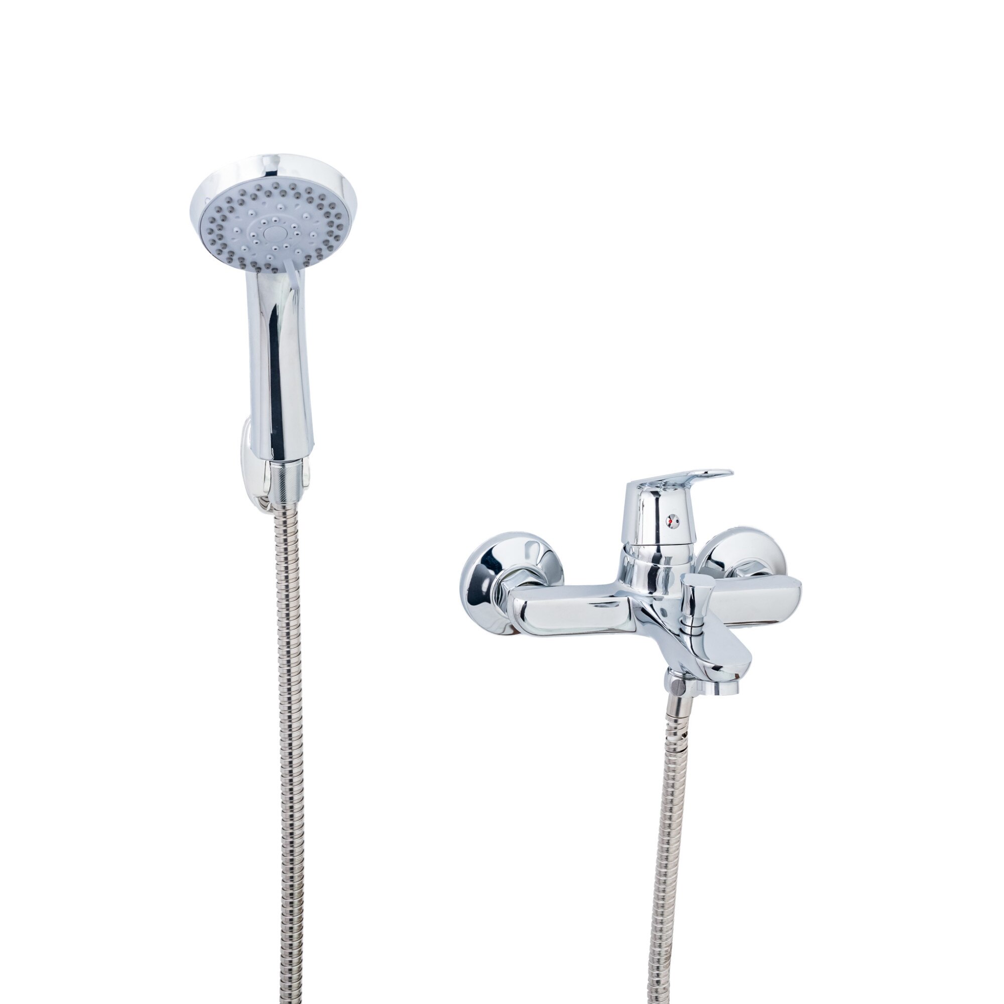 Baterie cada montare perete , pipa fixa , crom lucios TRENDY S