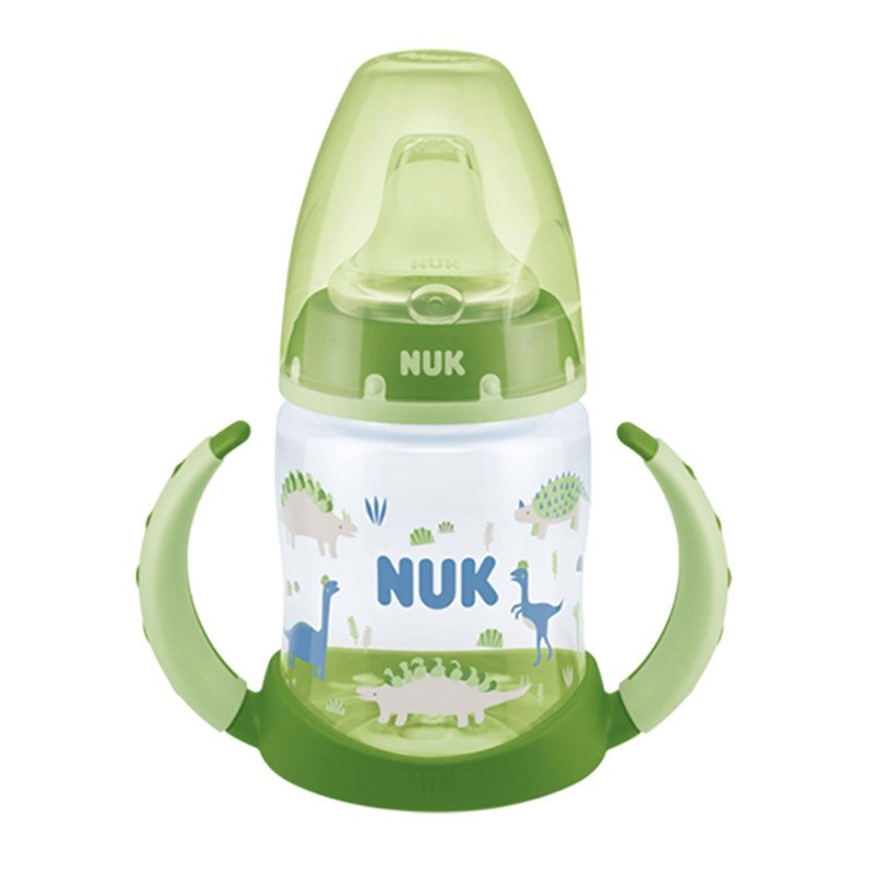 Biberon cu cioc din silicon si manere 150 ml Nuk First Choice 743793-V, Verde 6-18 luni