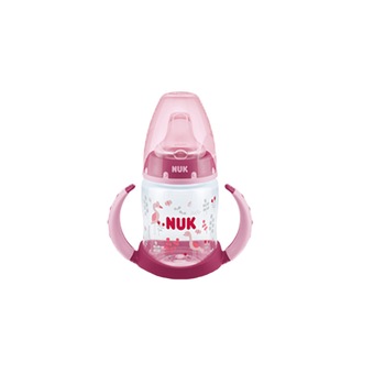 Biberon cu cioc din silicon si manere 150 ml Nuk First Choice 743793-RZ, Roz 6-18 luni Biberon cu cioc din silicon si manere 150 ml Nuk First Choice 743793-RZ, Roz 6-18 luni