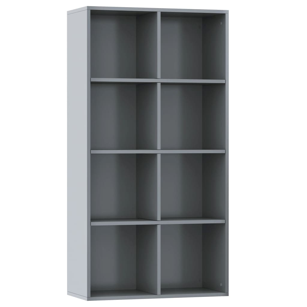 Biblioteca/Servanta, vidaXL, PAL extralucios, 66 x 30 x 130 cm, Gri