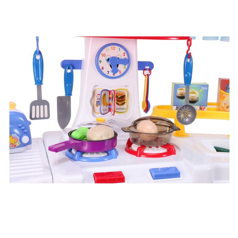 Bucatarie multifunctionala pentru copii, Malplay, cu sunete, lumini,  Chiuveta cu apa, Hota, Cuptor si accesorii, 61 cm - eMAG.ro