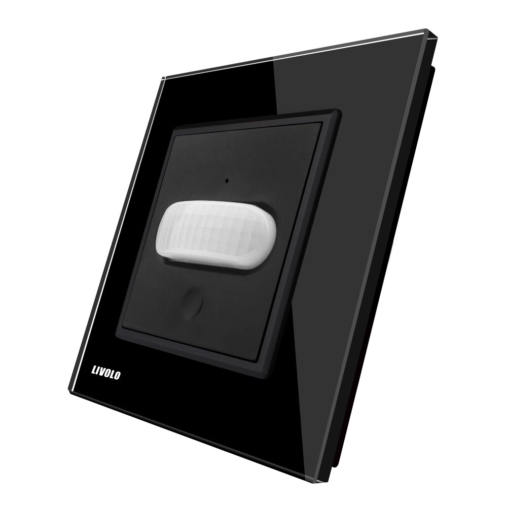 Intrerupator senzor de miscare PIR cu touch Livolo din sticla, Negru