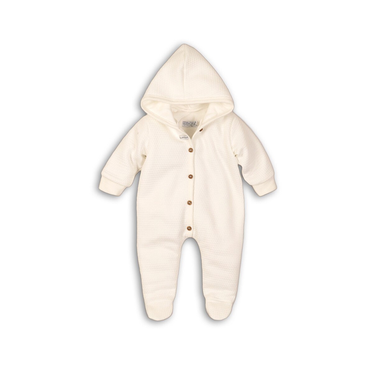 Salopeta bebe, Dirkje, cu gluga, alba, 86 cm