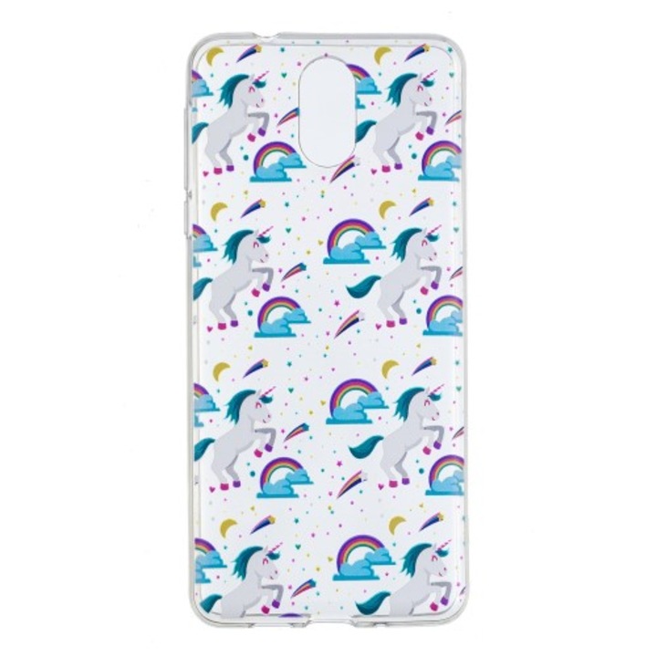 Szilikon tok Nokia 3 2018 / Nokia 3.1 modell Unicorn Rainbow, Tpu, Anti-Shock, Viceversa