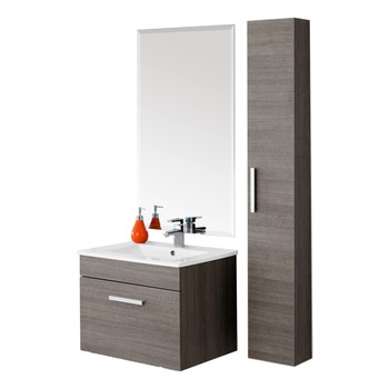 Mobilier de baie suspendat 61 cm Show melaminat 18 mm Stejar inchis Mobilier de baie suspendat 61 cm Show melaminat 18 mm Stejar inchis