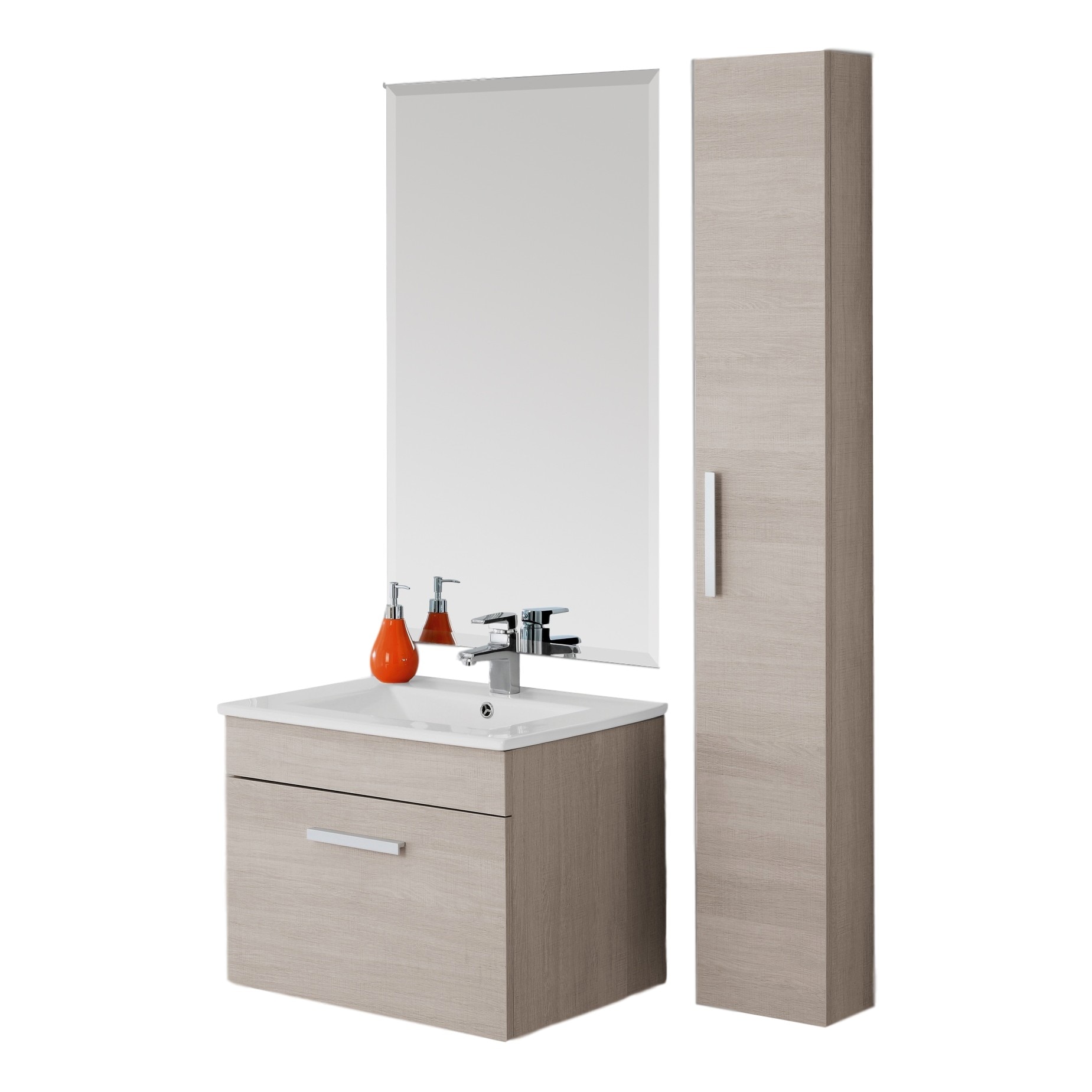 Mobilier de baie suspendat 61 cm Show melaminat 18 mm Stejar deschis