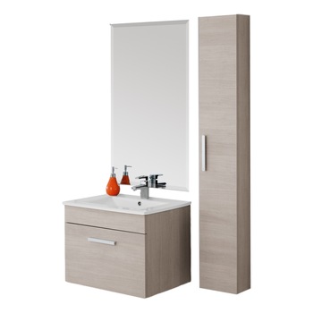 Mobilier de baie suspendat 61 cm Show melaminat 18 mm Stejar deschis Mobilier de baie suspendat 61 cm Show melaminat 18 mm Stejar deschis