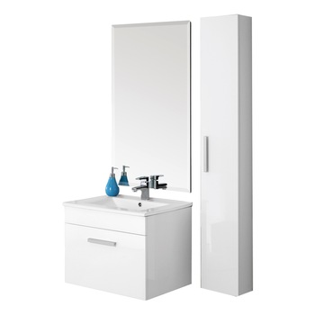 Mobilier de baie suspendat 61 cm Show melaminat 18 mm Alb Mobilier de baie suspendat 61 cm Show melaminat 18 mm Alb