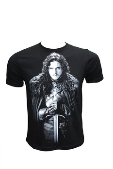 Tricou negru pentru barbati,Jon, Negru Tricou negru pentru barbati,Jon, Negru