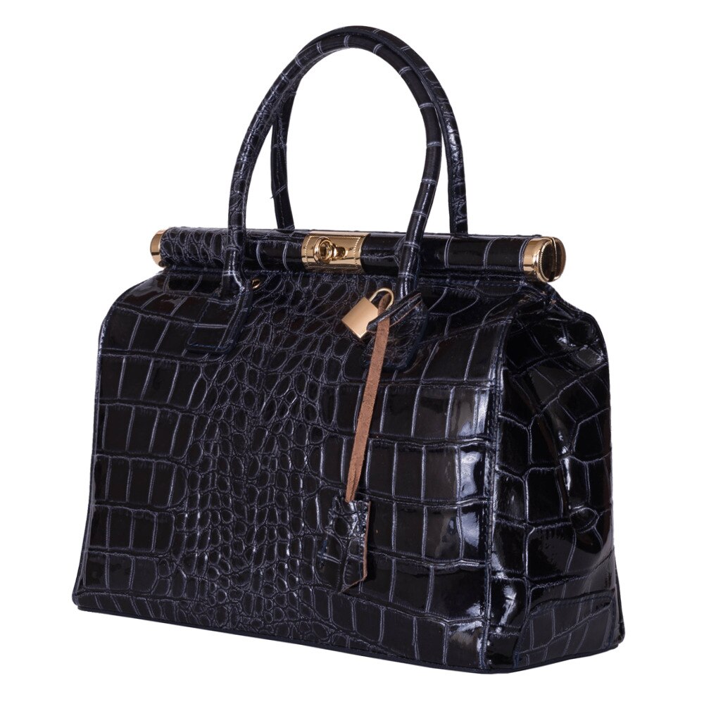 Geanta din piele naturala Florelle bleumarin