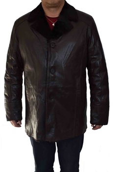 Haina blana naturala barbati, din piele naturala, marca Armadis, 09-C4-19-140, maro inchis, Maro inchis Haina blana naturala barbati, din piele naturala, marca Armadis, 09-C4-19-140, maro inchis, Maro inchis