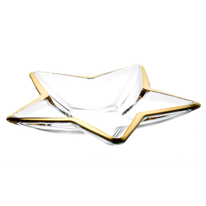 Platou forma stea VIDIVIL sticla temperata cant platinium 35xh5,5