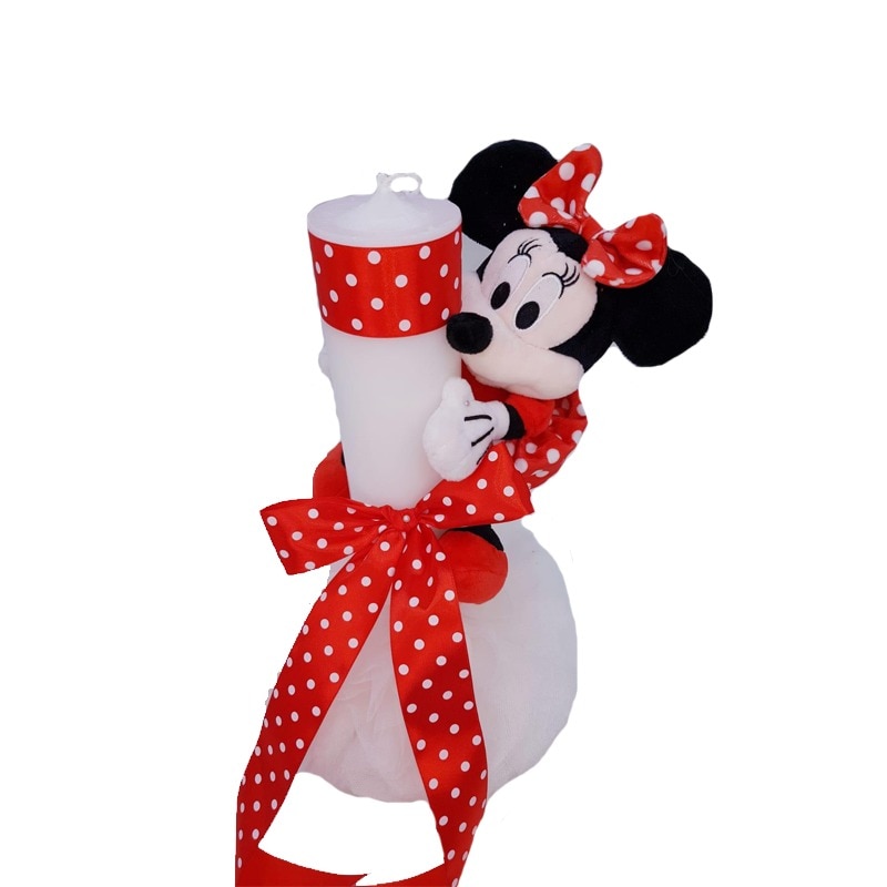 Lumanare pentru botez,cu Minny,Rosu