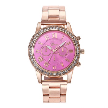 Ceas Geneva Dama Quartz Casual Elegant Rose, PN999595RE, curea din metal (zale), afisaj Analog Ceas Geneva Dama Quartz Casual Elegant Rose, PN999595RE, curea din metal (zale), afisaj Analog