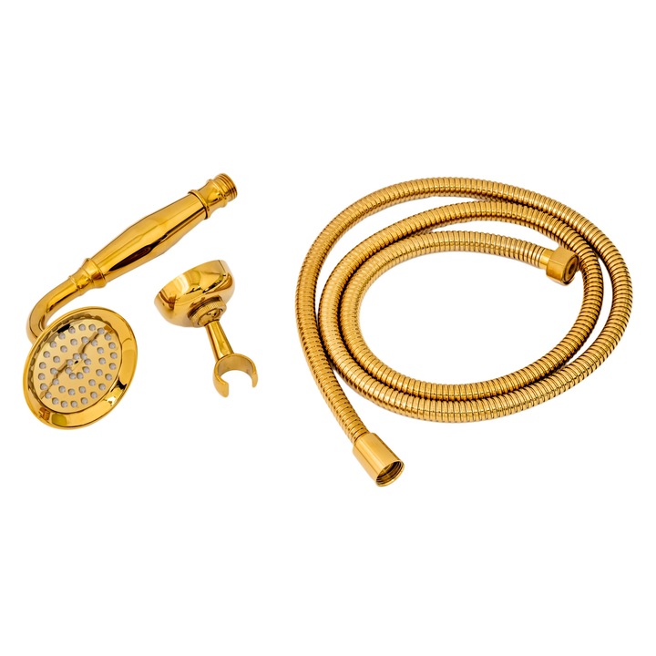 Set dus , cu para furtun si suport dus TRENDY S gold