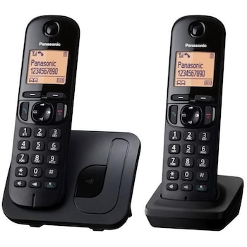 Telefon fara fir DECT Twin Panasonic KX-TGC212FXB, 2 receptoare, Negru Telefon fara fir DECT Twin Panasonic KX-TGC212FXB, 2 receptoare, Negru
