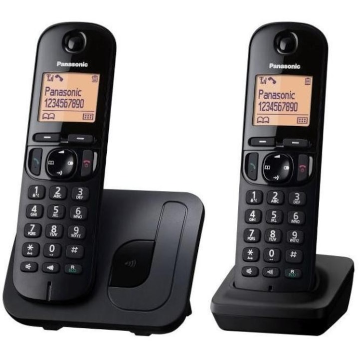 Panasonic KX-TGC212FXB DECT Twin vezeték nélküli telefon, 2 készülék, fekete