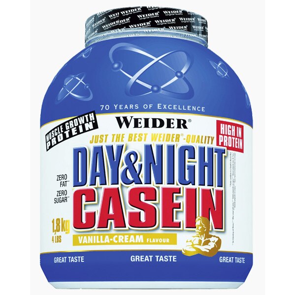 Proteina din zer, Weider, Day and Night Casein, aroma vanilie, 1.8 KG