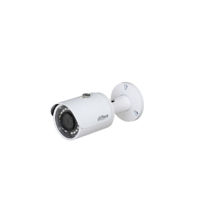 Camera de supraveghere Dahua IPC-HFW1431S Bullet, 4MP, CMOS 1/3'', 2.8mm, 18 LED, IR 30m, WDR 120dB, H.265+, IP67, Carcasa metal+plastic
