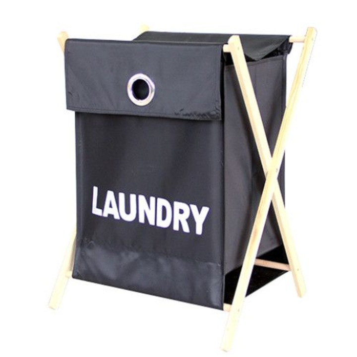 Cos rufe pliabil baie RAKI 45x34x62cm negru