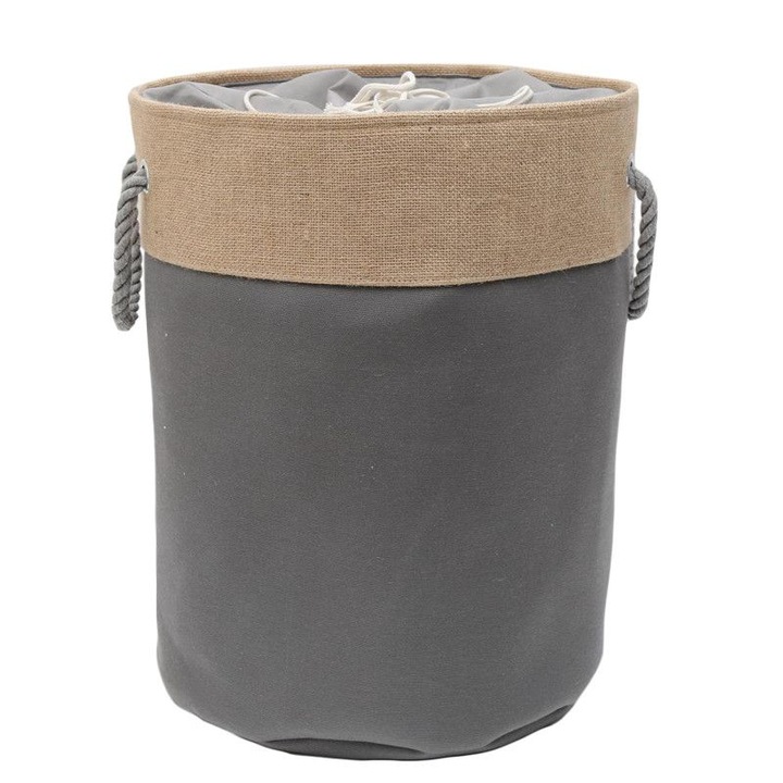 Cos textil rufe baie rotund RAKI OROPOL 40xH50cm gri