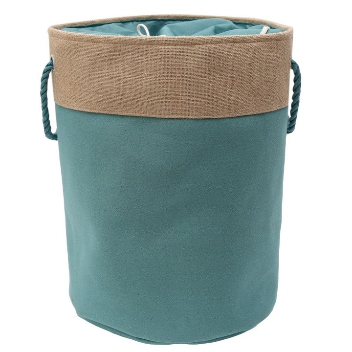 Cos textil rufe baie rotund RAKI OROPOL 40xH50cm bej-verde