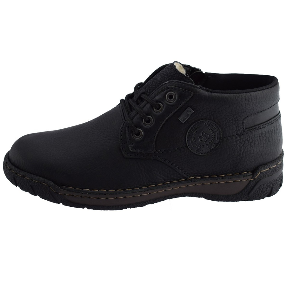 Ghete barbati, din piele naturala, Rieker, B0334-00-01-N-22, negru, Negru