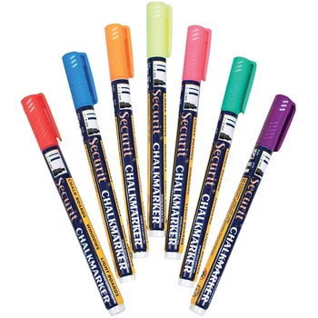 Set 7 markere creta Securit Liquid Small 1-2mm, multicolor Set 7 markere creta Securit Liquid Small 1-2mm, multicolor