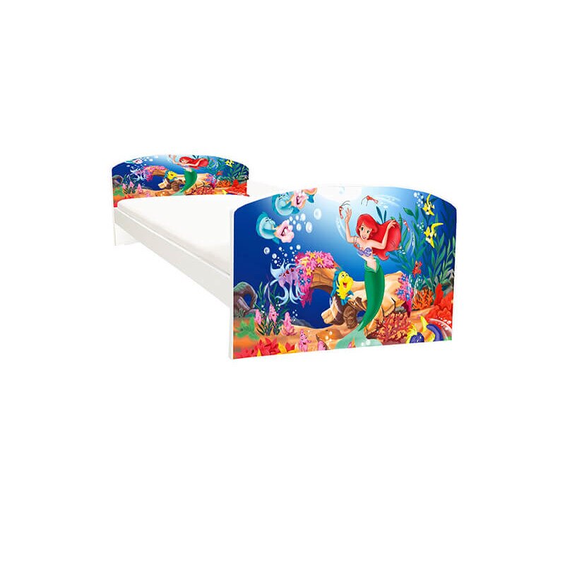 Pat copii Mermaid roz 144x75x58 cm - 2-8 ani